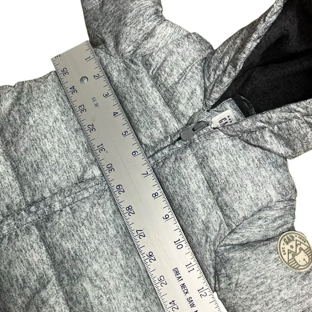 Baby Gap 0-6 Months Grey‎ Down Insulated Bunting Snowsuit Fleece Booties Puffer